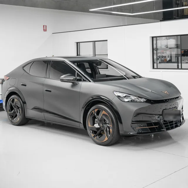Matte grey Cupra Tavascan EV with paint protection film