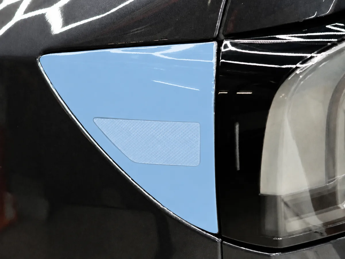 PPF applied to the charging port flap of a Tesla Model Y